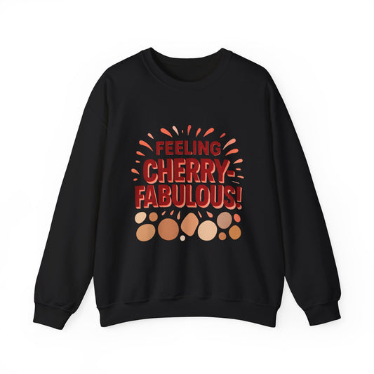 Bold cherry Sweatshirt, Cherry design on Crewneck Jumper, Unisex Pullover, Gift