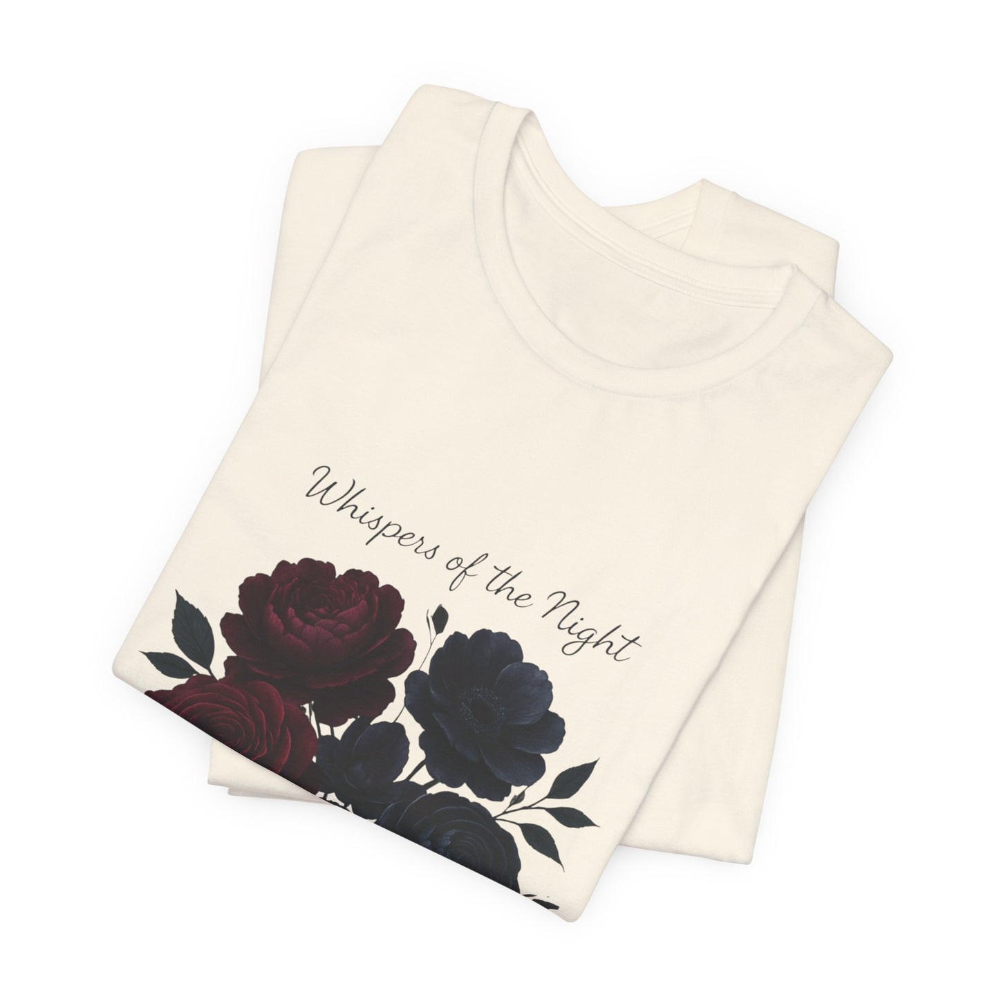 Whispers of the Night floral bouquet T-Shirt | dark roses