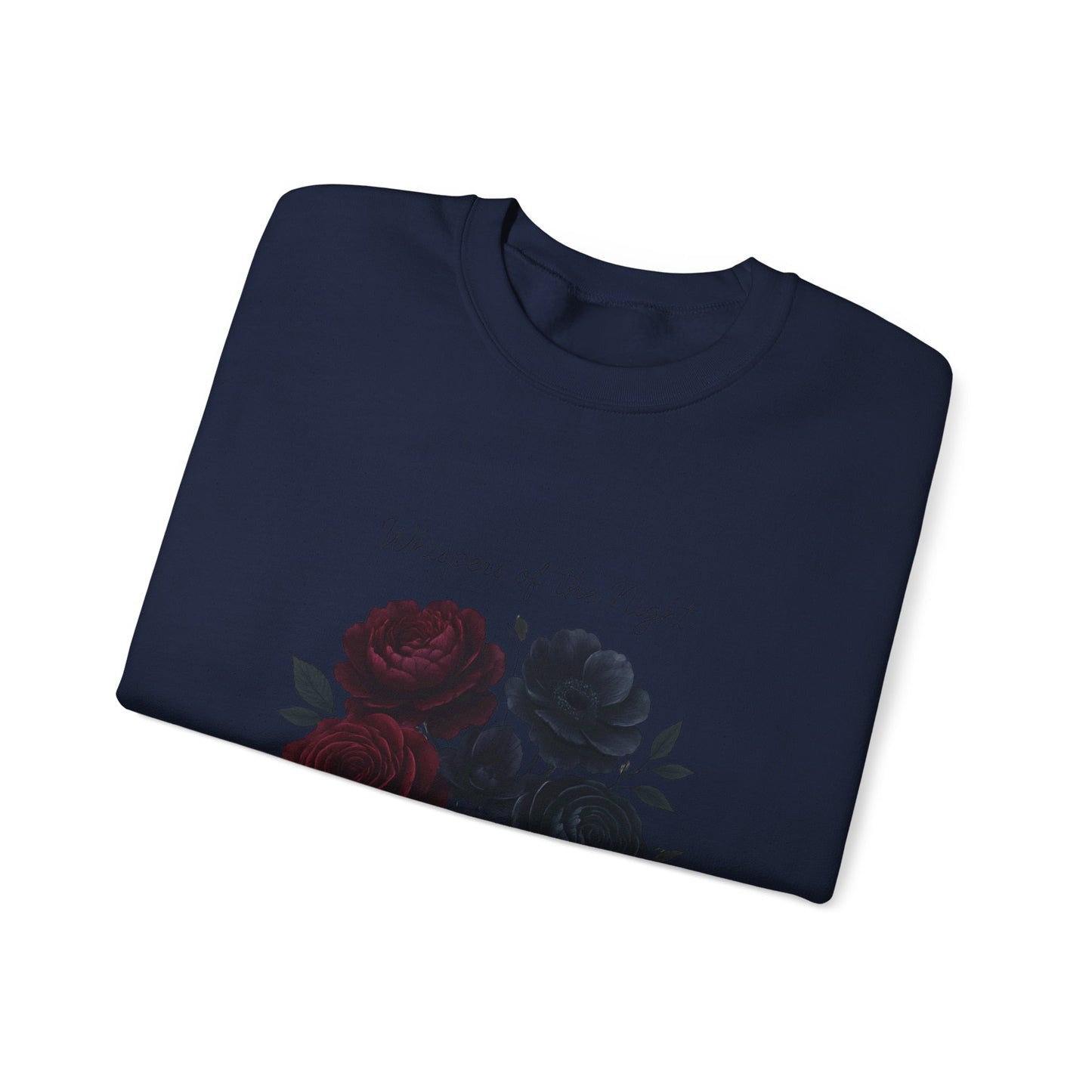Whispers of the Night floral roses Sweatshirt | dark red black bouquet