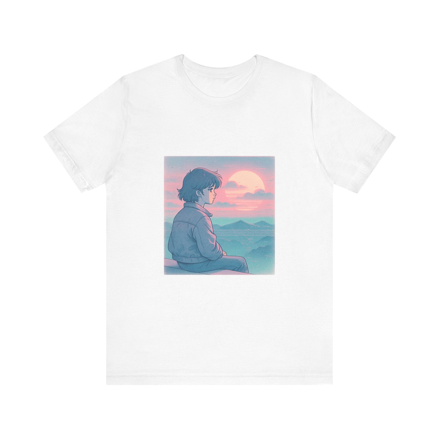 Lofi Sunset Reflections Tee | Vaporwave Chill Aesthetic | Retro Dreamscape Shirt | Lofi Anime Art T-Shirt - Oceanfront Products