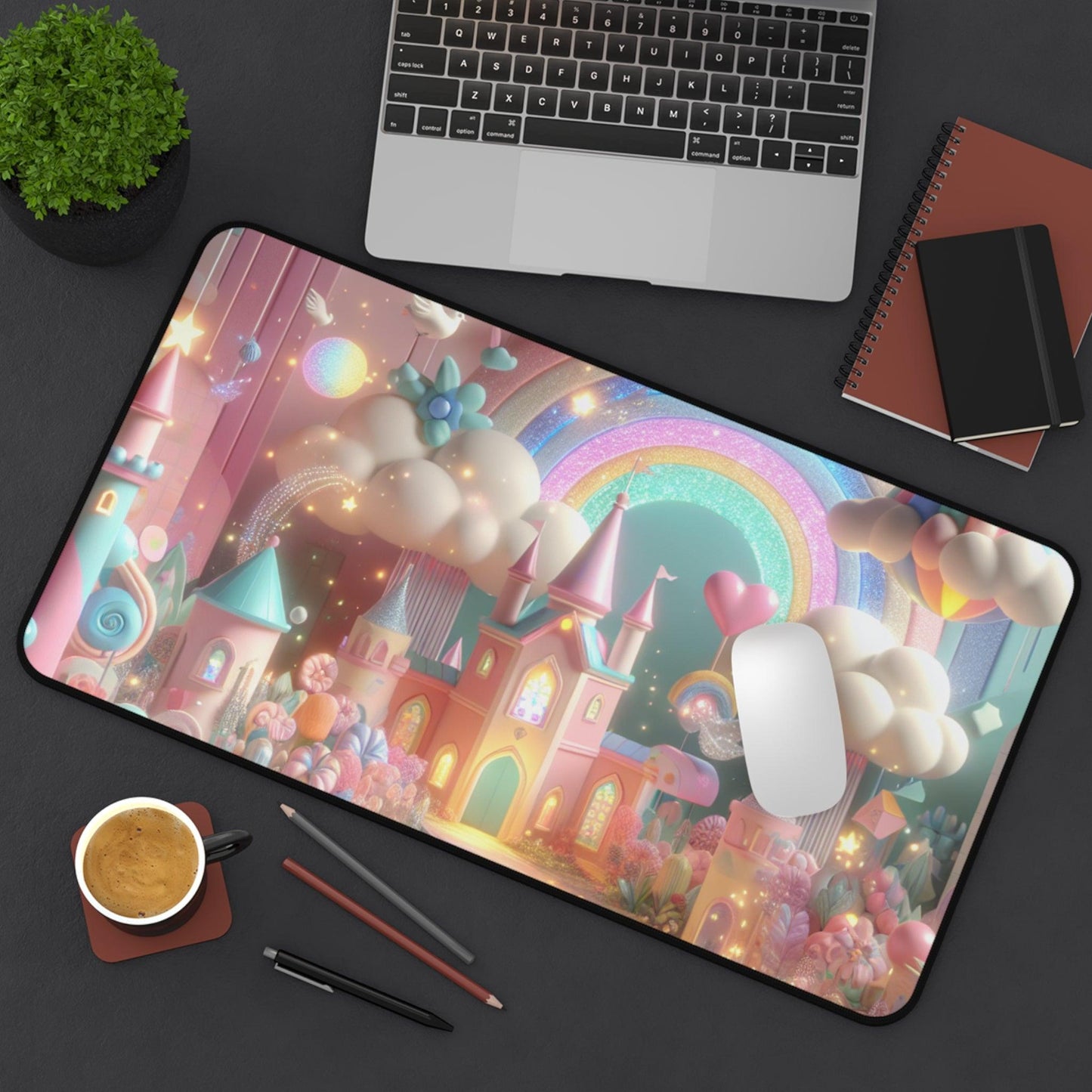 Desk Mat - Candyland Princess Castle Design - Oceanfront Products