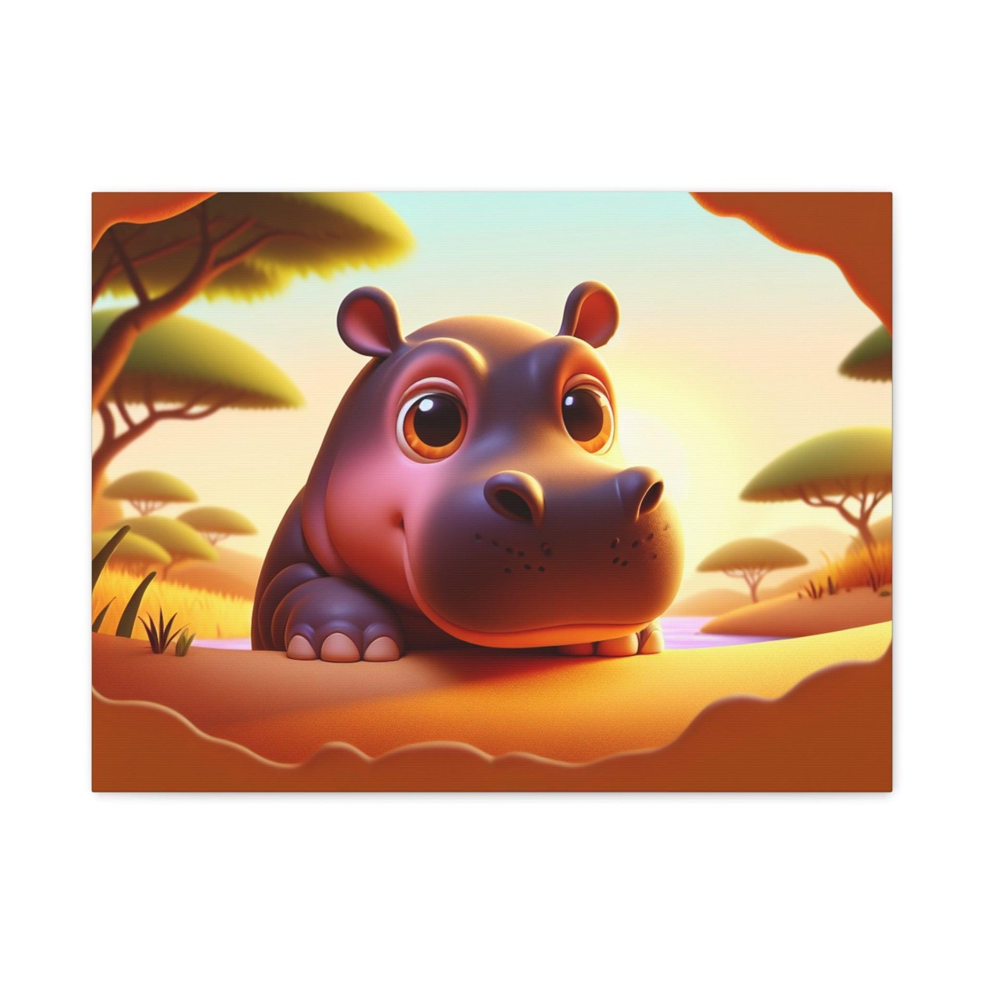 Canvas Hippo Print - Oceanfront Products