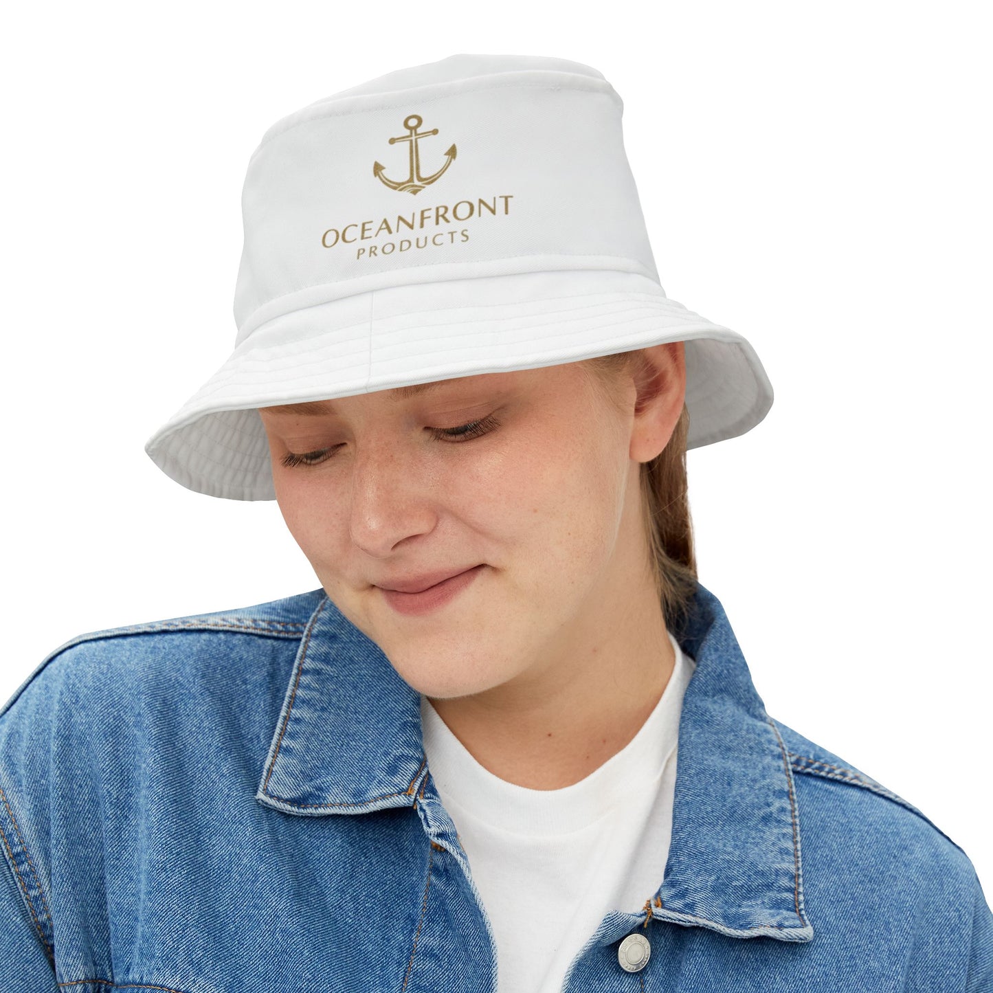 Oceanfront Anchor Embroidered Bucket Hat