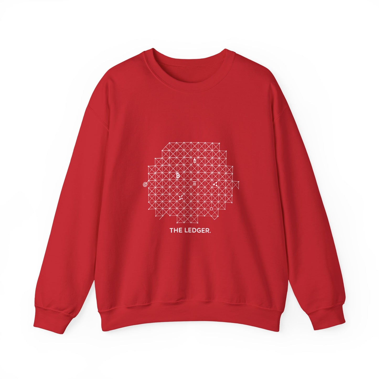 The Ledger Crewneck Sweatshirt — Geometric Crypto Grid Design