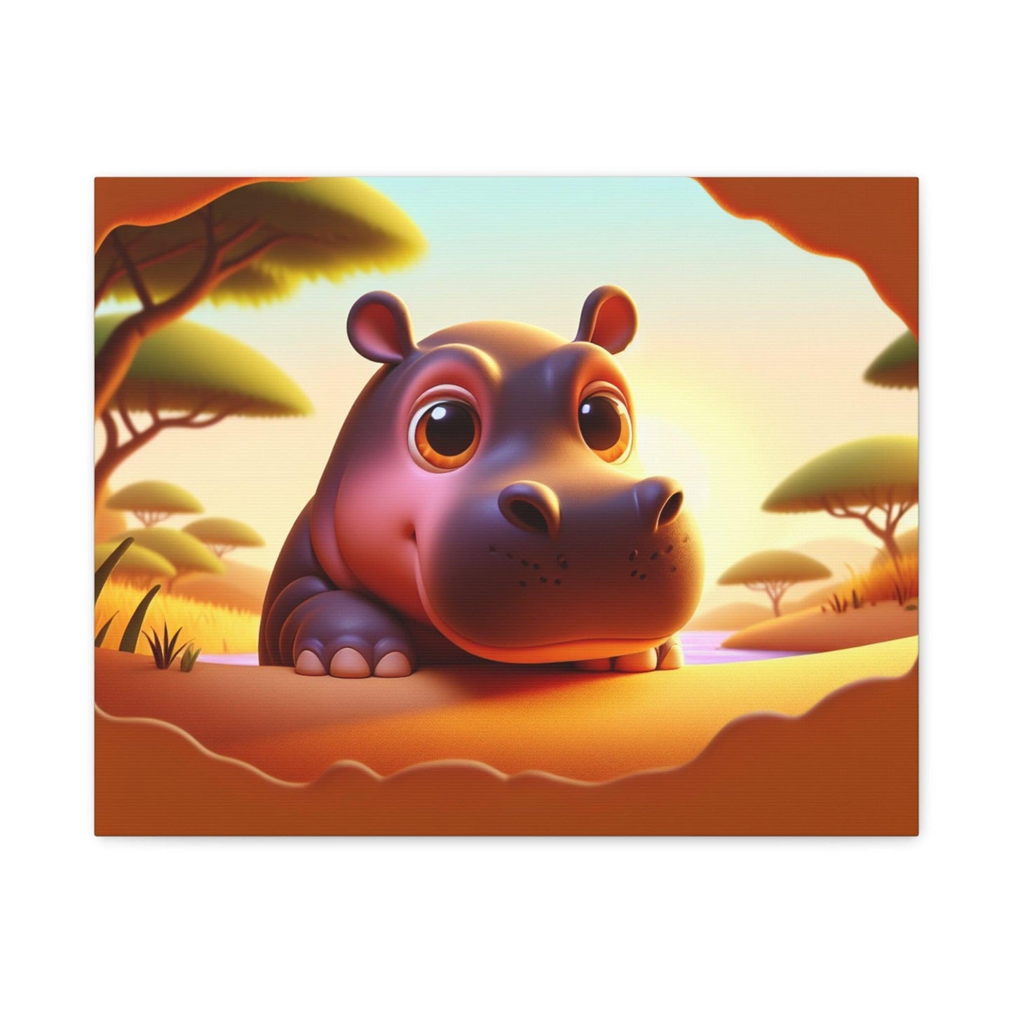 Canvas Hippo Print - Oceanfront Products