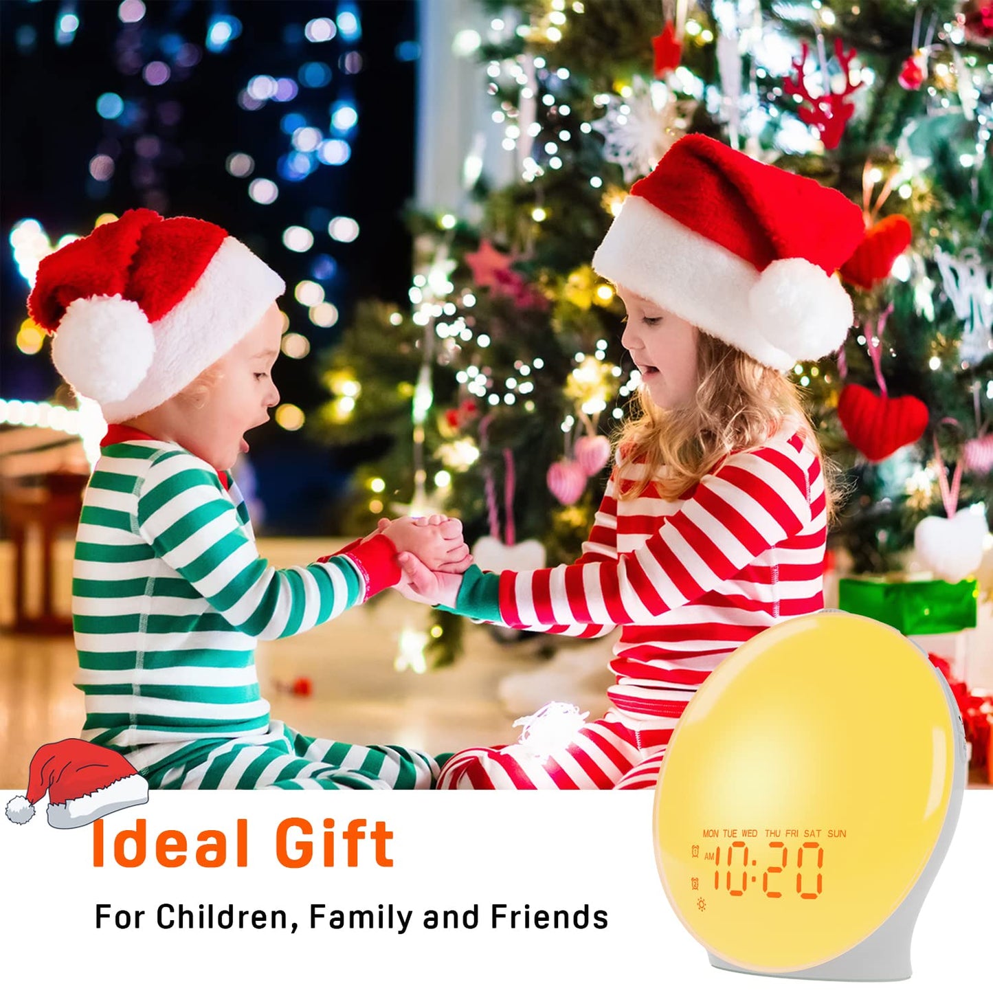 Oceanfront Sunrise Glow Clock – Wake-Up Light, Sleep Aid, Dual Alarm, 7 Colors, Natural Sunrise Simulation