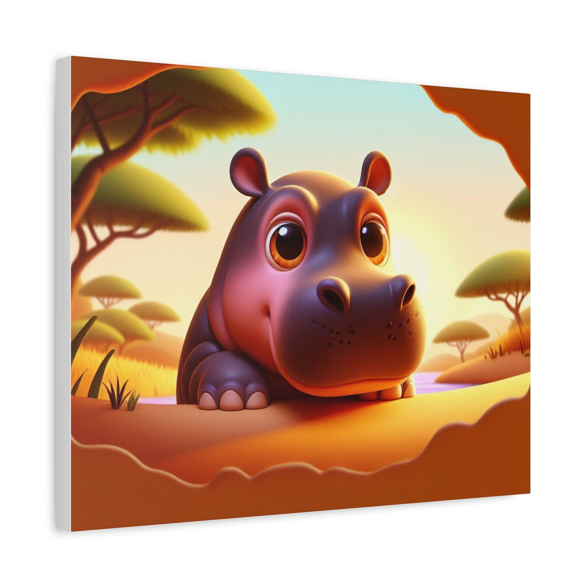 Canvas Hippo Print - Oceanfront Products