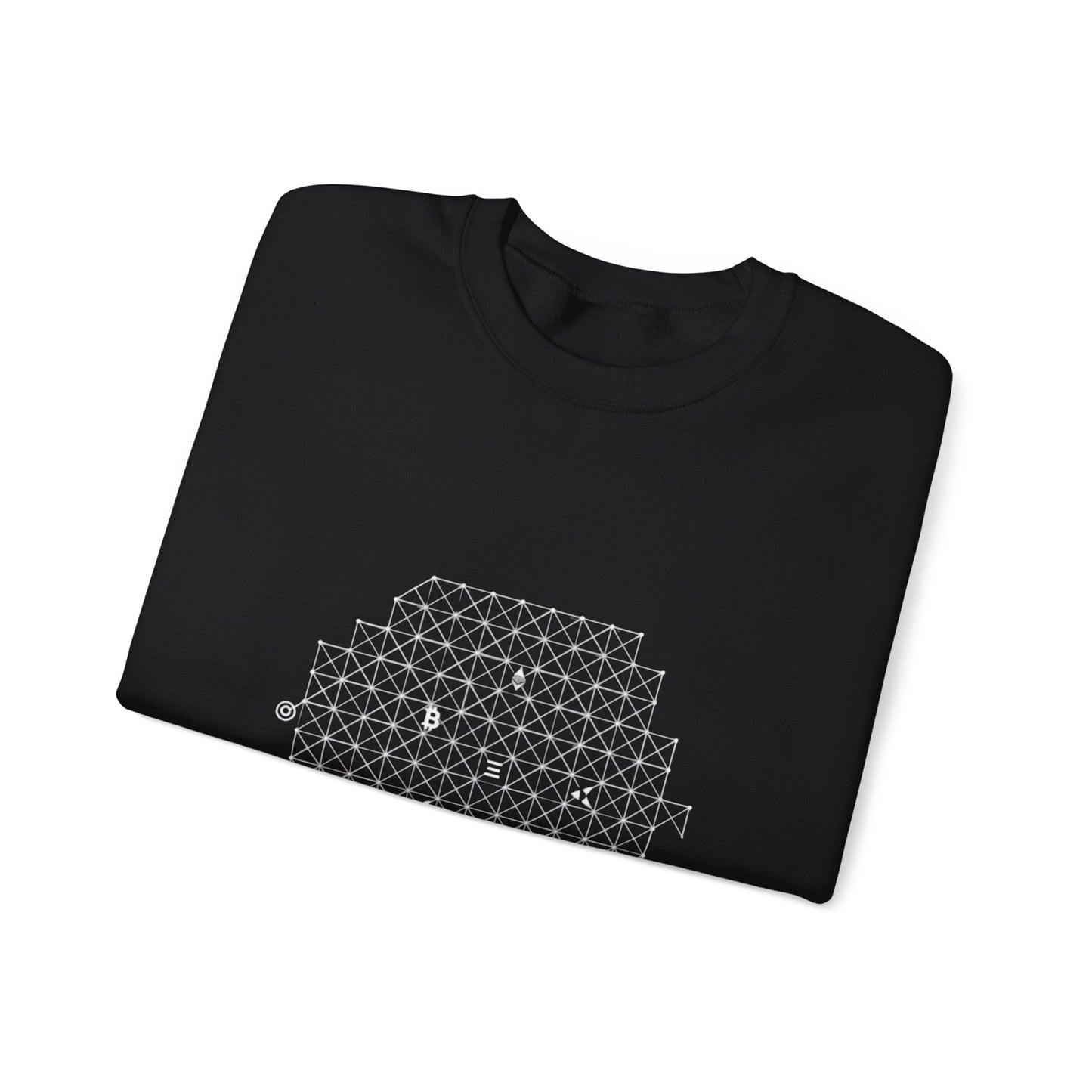 The Ledger Crewneck Sweatshirt — Geometric Crypto Grid Design