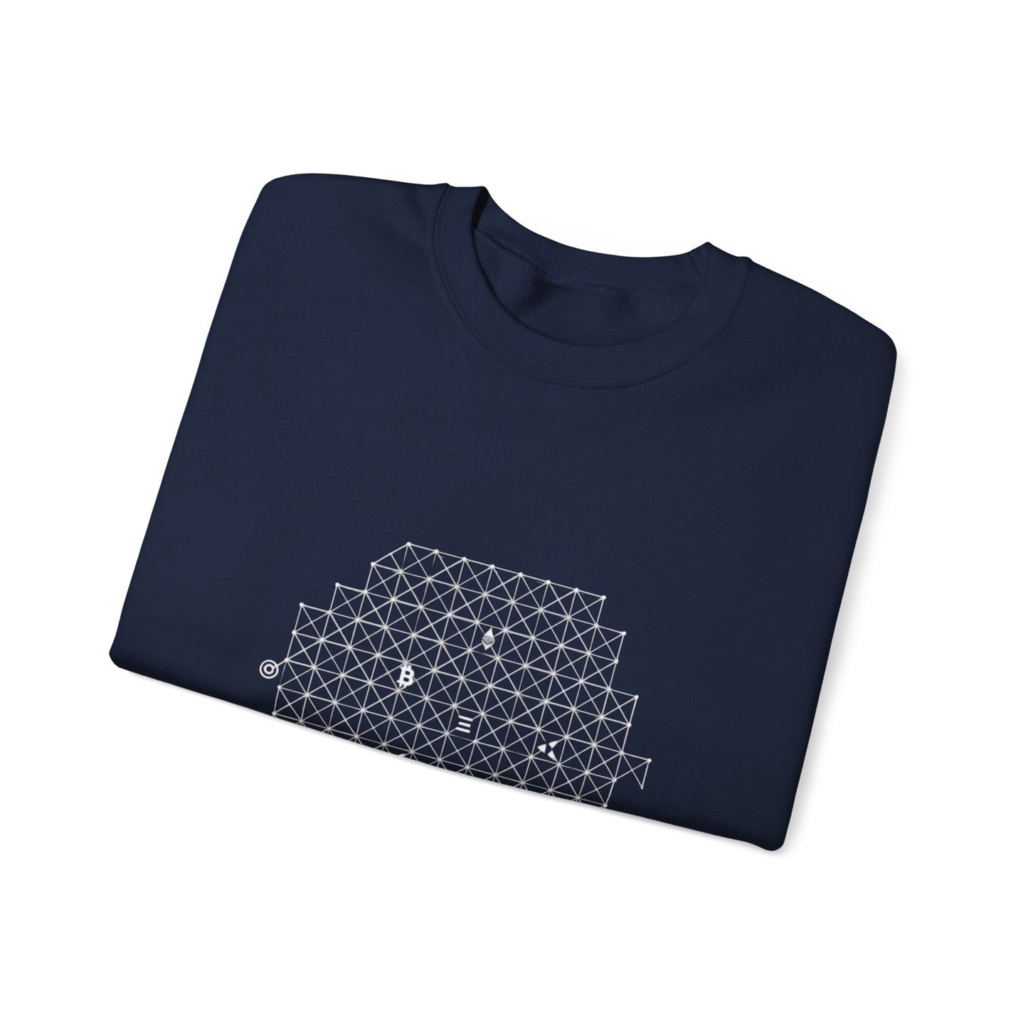The Ledger Crewneck Sweatshirt — Geometric Crypto Grid Design