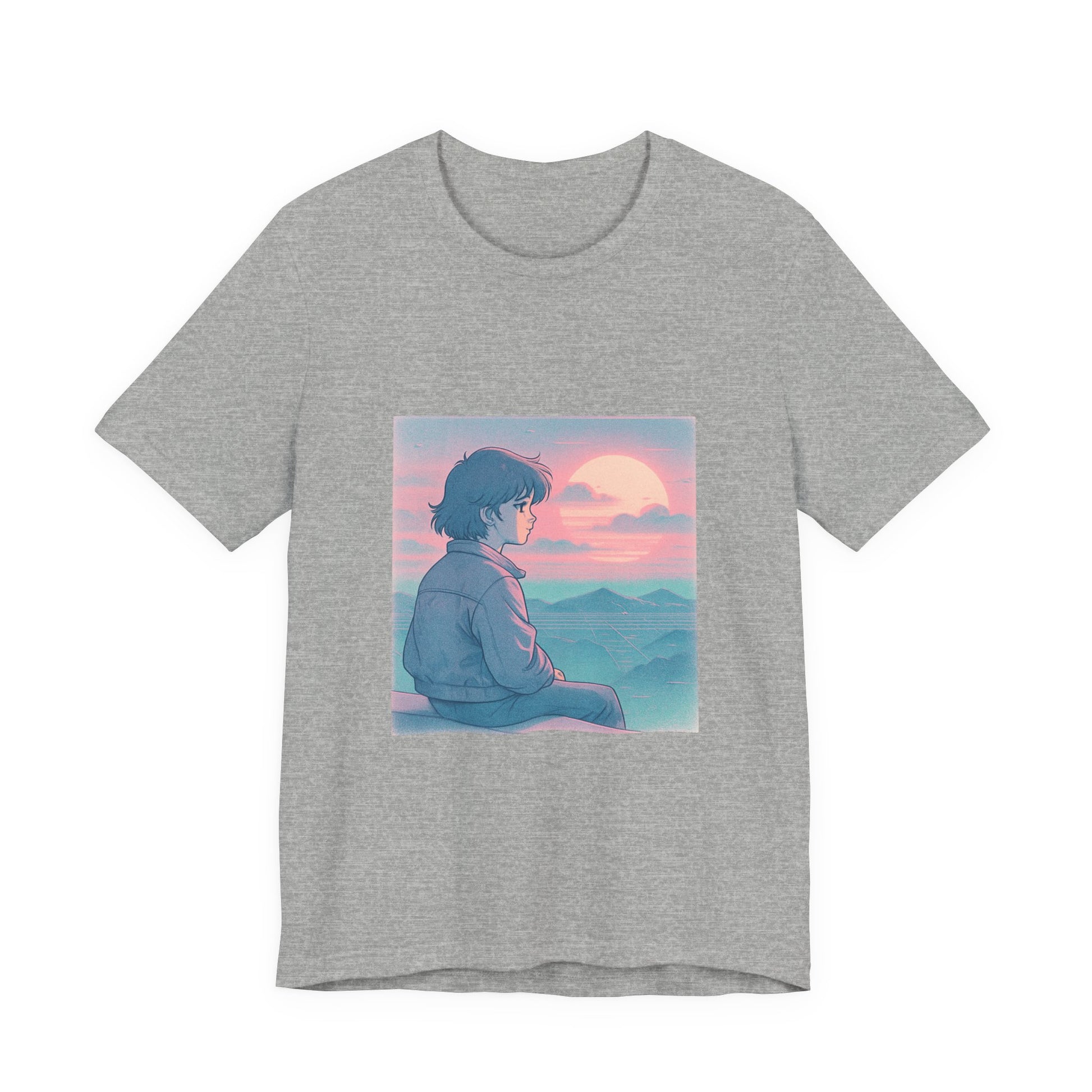 Lofi Sunset Reflections Tee | Vaporwave Chill Aesthetic | Retro Dreamscape Shirt | Lofi Anime Art T-Shirt - Oceanfront Products
