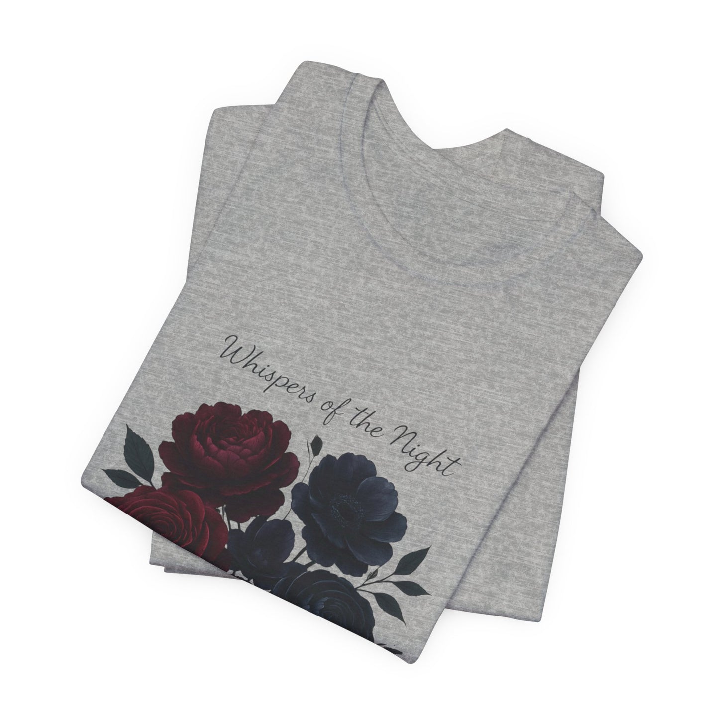 Whispers of the Night floral bouquet T-Shirt | dark roses
