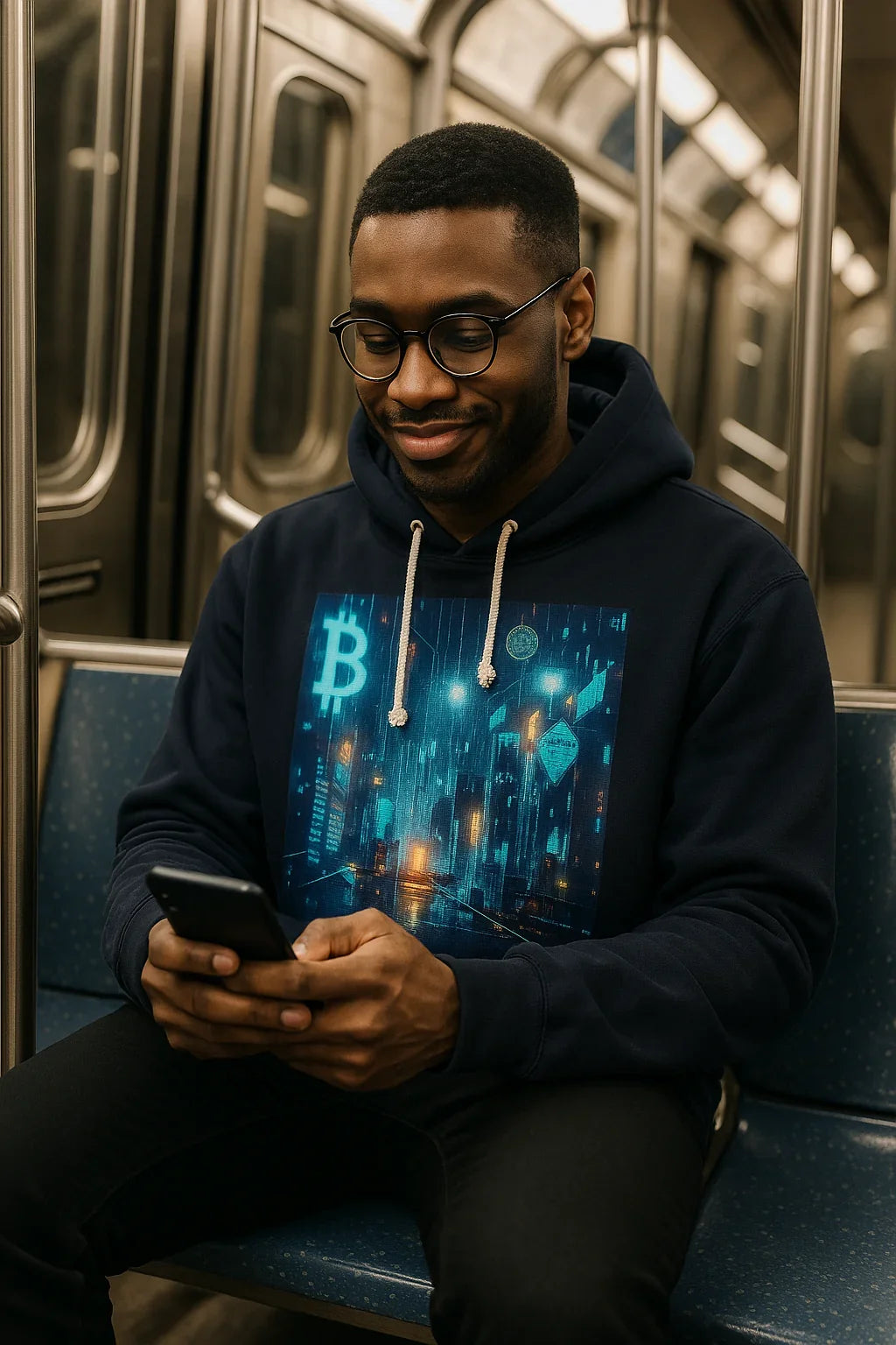 Futuristic Cryptocurrency Hoodie - Oceanfront Products