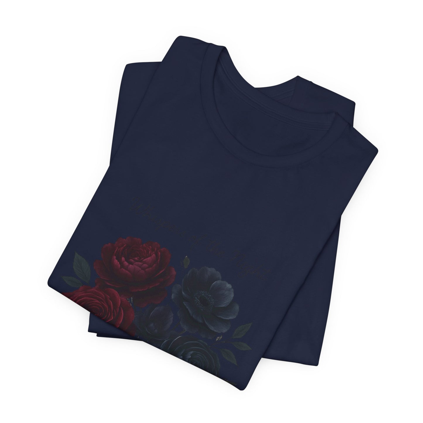 Whispers of the Night floral bouquet T-Shirt | dark roses