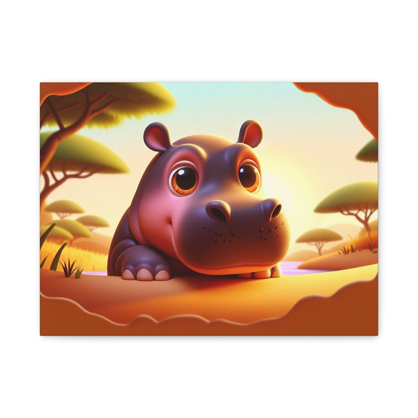 Canvas Hippo Print - Oceanfront Products