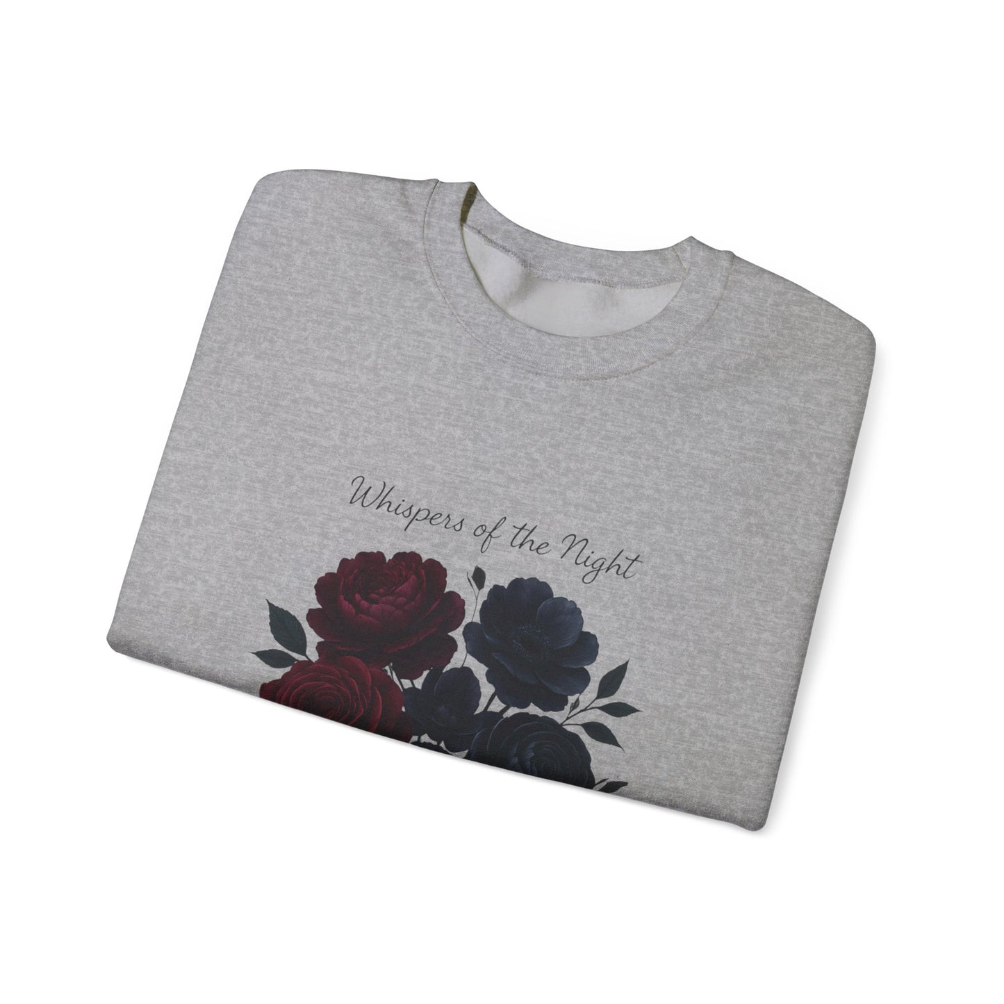 Whispers of the Night floral roses Sweatshirt | dark red black bouquet