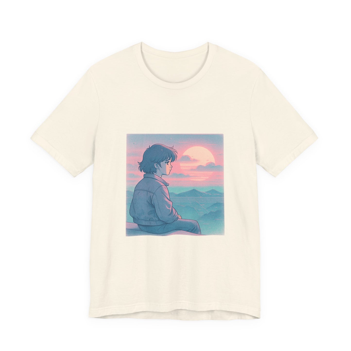 Lofi Sunset Reflections Tee | Vaporwave Chill Aesthetic | Retro Dreamscape Shirt | Lofi Anime Art T-Shirt - Oceanfront Products