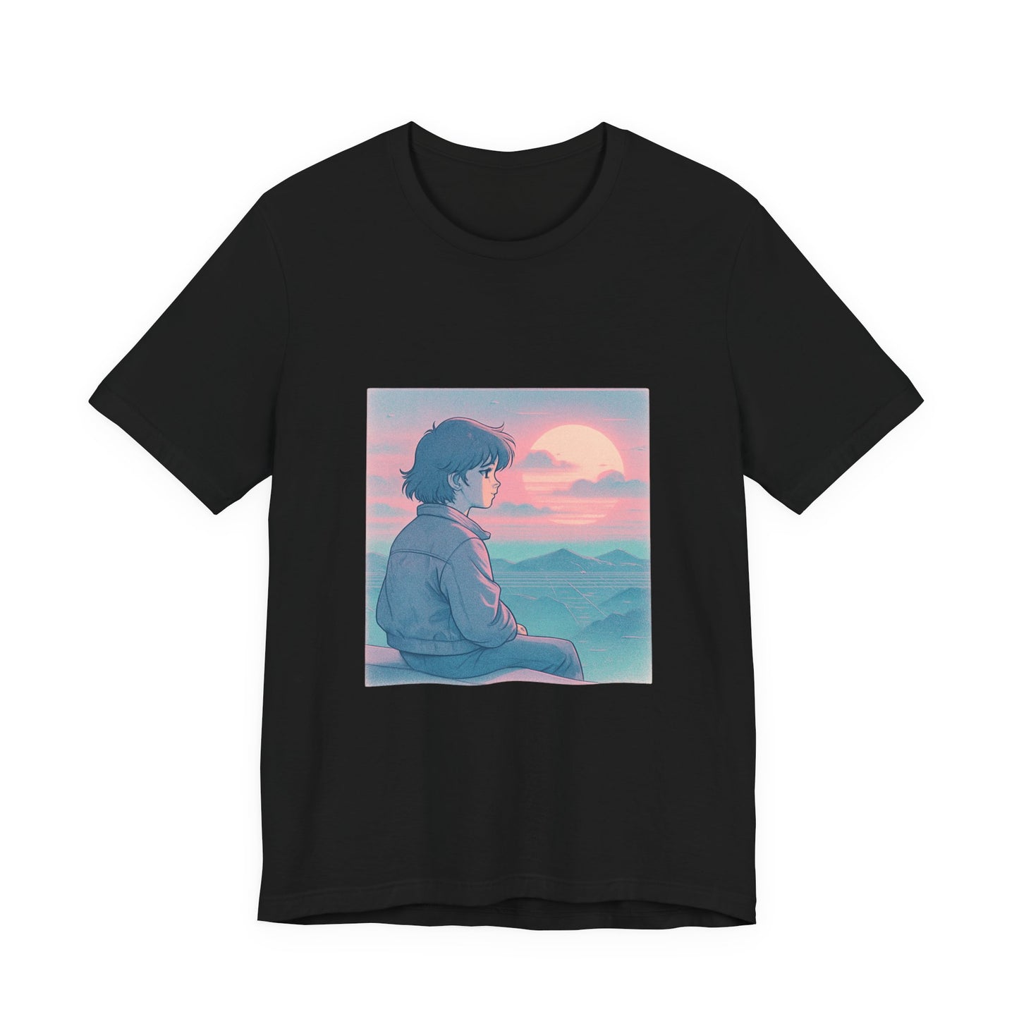 Lofi Sunset Reflections Tee | Vaporwave Chill Aesthetic | Retro Dreamscape Shirt | Lofi Anime Art T-Shirt - Oceanfront Products
