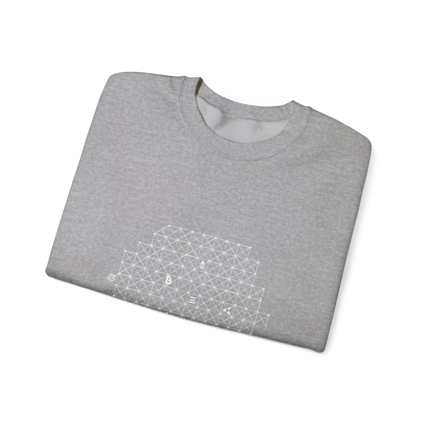 The Ledger Crewneck Sweatshirt — Geometric Crypto Grid Design