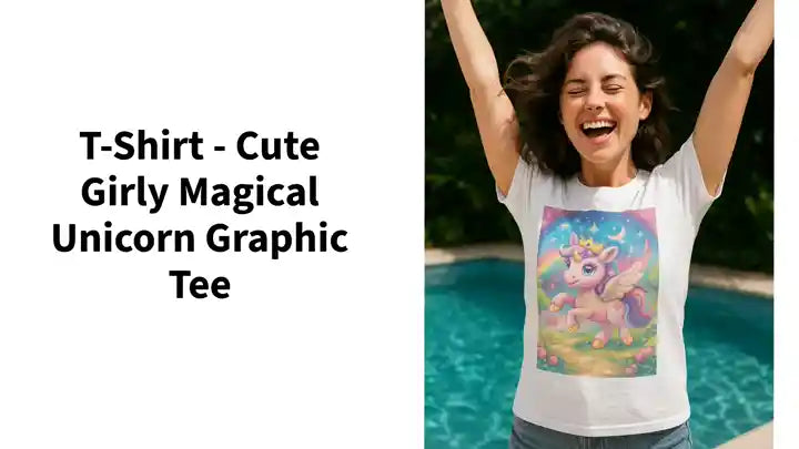 T-Shirt - Cute Girly Magical Unicorn Graphic Tee by@Outfy